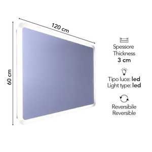 กระจกห้องน้ำทรงโค้งดีไซน์อิตาลีขนาด 60x120 ซม. พร้อมไฟ LED ยี่ห้อ Koricini - Product Image 2