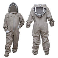Combinaison d'apiculture avec voile de protection intégrée, vêtement de protection intégral, coton respirant, design unisexe pour utilisation en apiculture en extérieur