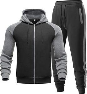 Otoño Invierno Top Marca de moda Tech Fleece Hombres Chándal Nueva fábrica Logotipo personalizado Sudadera con capucha Impreso Casual Sport Sweatsuit 2PCs Set - Product Image 1