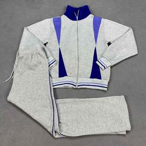 Vintage tracksuits <b>set</b> cut and <b>sew</b> panel tracksuits full zipper jactets and trousers wholesale prize custom logo embroidered - Product Image 2