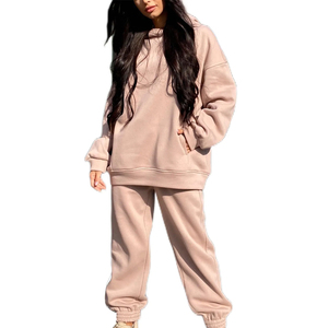 Ensemble sweat à capuche et pantalon de survêtement en molleton 100 % coton personnalisé par le fabricant, style vintage 2-en-1, streetwear, survêtement pour homme, grandes tailles, vêtements d'hiver - Product Image 4