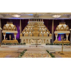 Golden Grand Manavarai Mandap para bodas del sur de la India Telugu bodas Maharaja tema boda del sur de la India Manavarai Mandap EE. UU. - Product Image 1