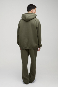 Streetwear homme oversize kaki Sweat à capuche raglan délavé à l'acide de haute qualité Survêtement à capuche délavé par pulvérisation avec logo personnalisé - Product Image 2