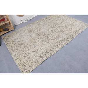 Alfombra turca Vintage clásica Beige de 5,2x8,4 pies hecha a mano de felpa altura de lana piel látex Patchwork rectángulo para dormitorios de adolescentes - Product Image 2