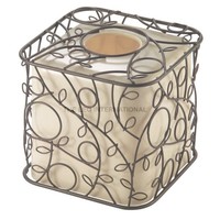 Boîte à mouchoirs rectangulaire en acier inoxydable et laiton, design floral brillant et poli, accessoires de salle de bain, autres décorations pour la maison
