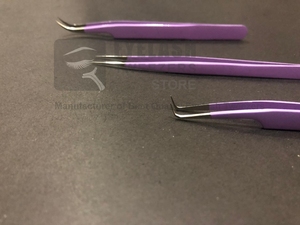 Pince à épiler de volume en acier inoxydable durable, violet clair, lavande, pince à épiler personnalisée pour extension de cils vente en gros - Product Image 2