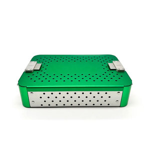 Plateau de stérilisation Double couche en acier inoxydable Double niveau boîte de stérilisation Kit de chirurgie d'instruments chirurgicaux pour les yeux ophtalmiques - Product Image 1
