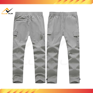 Pantalon de style safari pour homme, léger, imperméable, coupe-vent, respirant, écologique, mélange polyester/coton, taille élastique, mi-hauteur, plat - Product Image 5