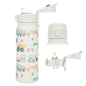 SilverJet Stainless Steel Kids Water <b>Bottle</b> 500Ml Vacuum Insulated With <b>Straw</b> And Lid Back To School Travel Use - Product Image 1
