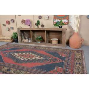 Tapis turc Vintage classique rouge noir 5.1 X 9.5ft grande surface Patchwork motif laine PP matériel Latex pour couloir chambre décor - Product Image 2