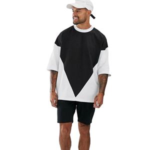 T-shirts pour hommes de qualité supérieure personnalisés, 100% coton, couleur unie, coupe ample, épaules tombantes, avec votre propre logo - Product Image 1