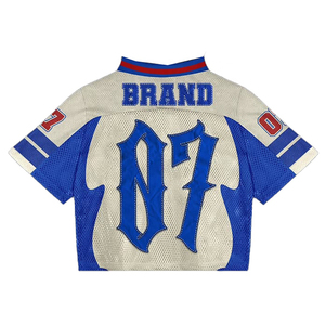 ชุดเสื้อเจอร์ซีย์อเมริกันฟุตบอลแบบสั่งทำพิเศษ ผ้าสแปนเด็กซ์/ผ้าฝ้าย/ใยไผ่ ระบายอากาศได้ดี ทรงโอเวอร์ไซส์ ทรงบ็อกซี่ แขนสั้น พิมพ์ลายแบบซับลิเมชั่น - Product Image 3