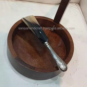 Calidad Natural 21cm de largo búfalo buey zapato cuerno níquel latón mango ágata vaca pulida artesanía estilo Animal mango de latón conjunto - Product Image 6