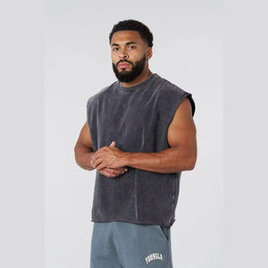 Camiseta sin mangas de algodón de secado rápido para hombre, chaleco de gimnasio sin mangas de verano con estampado de transferencia de calor, Camiseta deportiva informal - Product Image 5