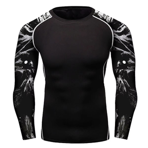 UPF 50 Custom Logo Rash Guard Mma Compression Shirt Short Sleeve UV Protective Sublimation <b>Printing</b> for Men - Product Image 2