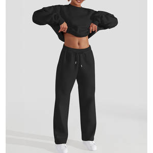 Autumn Trendy Custom Logo Casual Wear Fashion <b>2</b> <b>Piece</b> <b>Set</b> Jogger Oversized Sweatshirt Sweatpants Tracksuit <b>piece</b> <b>set</b> <b>women</b> - Product Image 3