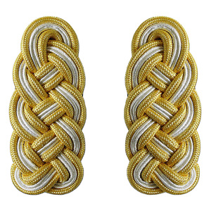Épaulettes de qualité supérieure brodées à la main, or/argent, épaulettes rigides - Product Image 2