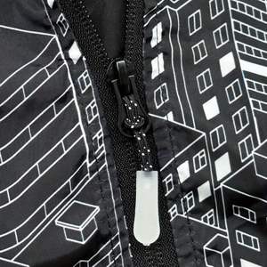 Veste décontractée abstraite sur mesure pour hommes pour l'hiver veste à capuche à fermeture éclair complète OEM de mode sportive veste élégante en polyester en gros - Product Image 5