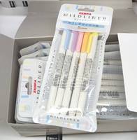 Ensemble de 40 couleurs - Couleurs douces et délicates - Surligneur à encre pigmentée à base d'eau double face pour papier (WKT7-5C-YC)