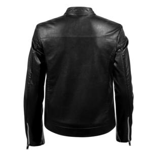 Chaqueta de cuero PU para motocicleta de invierno para hombre hecha a medida para hombre, aspecto clásico lavado con cuello levantado, nueva condición para bicicleta - Product Image 2