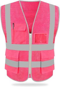 Gilet de sécurité au travail haute visibilité personnalisable 100% vestes de travail réfléchissantes en polyester avec logo personnalisable - Product Image 2