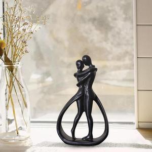 Aimer les Couples mignons Sculpture modèle abstrait noir enduit d'aluminium solide intérieur Sculpture décorative et pièce maîtresse décor à la maison - Product Image 2