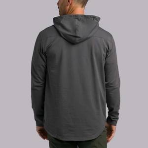 Gros gris ourlet coupé personnalisé hommes grand pull d'entraînement sweats à capuche et sweats à capuche - Product Image 4