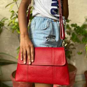 Bolso cruzado de cuero reciclado de estilo occidental de nuevo diseñador, bandolera de cuero colorido a la moda para bolsos versátiles de mujer - Product Image 3