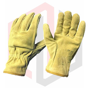 Guantes de seguridad resistentes para jardinería y soldadura eléctrica Cuero de aparejo reforzado con superficie de trabajo antideslizante - Product Image 1