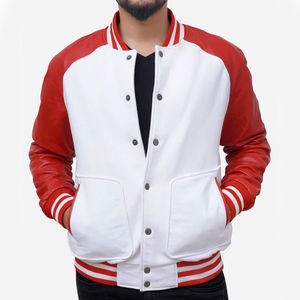 Veste Bomber Varsity d'Hiver Unisexe Personnalisée de Haute Qualité 2026 avec Manches en Cuir Brodé - Product Image 3