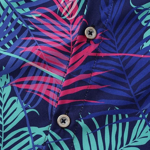 Chemise Aloha décontractée d'été pour homme, à manches courtes, imprimé tropical hawaïen, anti-plis, respirante, boutonnée, idéale pour les vacances - Product Image 6