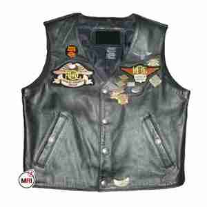 2023 meilleure vente noir classique lacets latéraux veste de motard en cuir de qualité supérieure gilet sans manches chaud lourd du Pakistan - Product Image 4