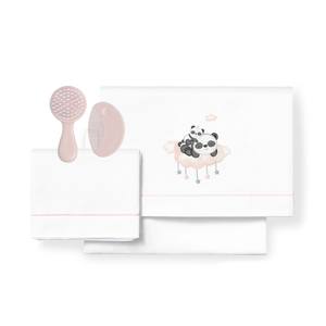 Ensemble de draps pour bébé 3 pièces, modèle Panda Nube, tissé 100% coton, literie pour lit bébé avec motif de personnage - Product Image 1