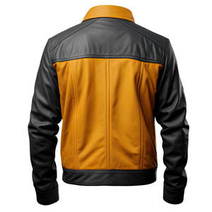 Veste à capuche décontractée pour homme, en cuir véritable, pour moto, saison hivernale, fermeture éclair, toile unie, teinte unie, devant, vente en gros au Pakistan - Product Image 4