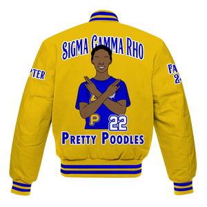Sigma Gamma Rho 1922 Royal Pride Varsity Jacket Premium SGRho Greek Letterman Poodle Inspired Coat - Product Image 5