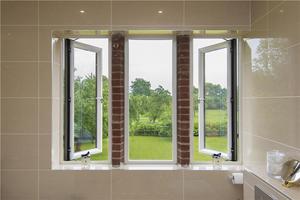 Fenêtre à battants minimaliste 4 châssis cadre en aluminium enduit de poudre blanche trempé économie d'énergie salle de bain utilisation Energy Star qualifié - Product Image 3