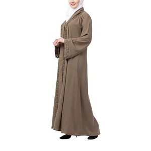 Vestido Largo Islámico Modesto para Mujer, de Secado Rápido y Transpirable, Abaya 100% Seda, Ecológico, Diseño OEM, Colores Personalizados - Product Image 2