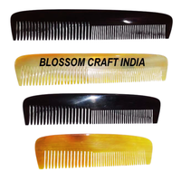 Peigne artisanal en corne de buffle du Moyen Âge, naturel, écologique, antistatique, compact, classique, pour salon, maison, voyage