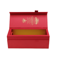 Boîte cadeau pour bouteille de vin, emballage de luxe, boîte rigide en papier avec fermeture magnétique, insert en mousse, gaufrage, feuille d'or mate