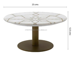 Servidor de pastel de diseño de mármol de metal de la mejor calidad a granel con acabado de primera calidad para decoración del hogar y utensilios de cocina - Product Image 1