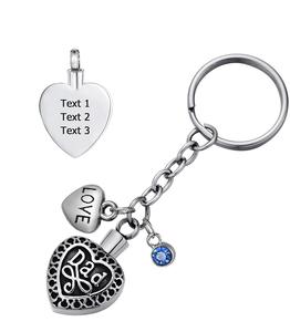 Papa Mini Urnes Personnalisées Urnes Décoratives En Acier Inoxydable pour Cendres Mémorial Papillon en Coeur Crémation Taille Personnalisée - Product Image 5