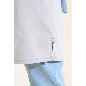 Tunique Basique Manches Longues Gris Ardoise - Product Image 1