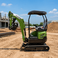 Mini-excavatrice de 1 tonne pour travaux de fondation de terrasses, commandes d'échantillons acceptées, conception compacte, fonctionnement en espace étroit