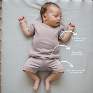 छोटी आस्तीन बेबी पजामा नरम कपास आरामदायक नवजात शिशुओं और टॉडलर्स के लिए - Product Image 4