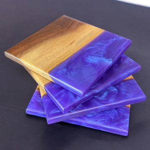 Posavasos de madera y resina, venta al por mayor, posavasos con logotipo personalizado, Decoración de mesa, posavasos de resina epoxi de madera, Mesa - Product Image 4