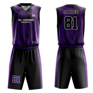 Uniformes de baloncesto sin mangas transpirables sublimados personalizados, 100% poliéster, de secado rápido, uniformes de baloncesto de talla grande - Product Image 1