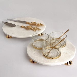 Best-seller Plateau de service en marbre vert au design moderne à usage culinaire de haute qualité Fournisseur de plateaux à fruits de qualité supérieure - Product Image 5