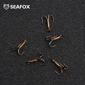 Anzuelos de Pesca con Mosca de Acero al Carbono Vmc, Vástago Corto, Triple Punta, <span class=keywords><strong>3x</strong></span>, con Triples Barbas, para Pesca en Río y Lago, Tipo Jigging, Individual y Tipo Gusano - Product Image 2