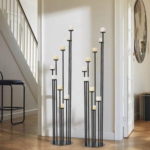 Candelabro para decoración del hogar, elegante portavelas de metal, adecuado para decoración de mesa e iluminación diaria cálida - Product Image 6