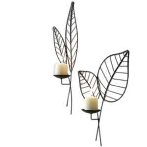 Décoration de la maison porte-bougie porte-bougie de haute qualité noir métal fer mur scones intérieur décor de noël bougeoir - Product Image 1